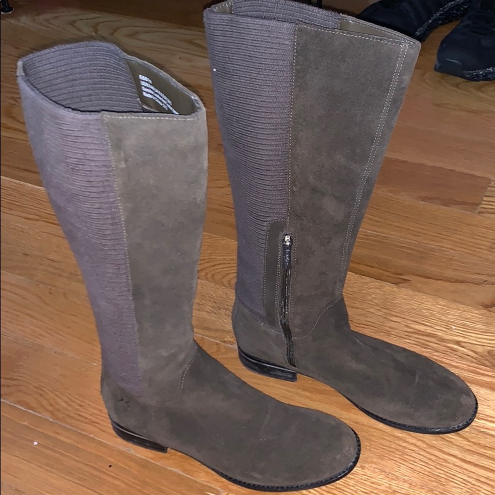 Olive Green Leather Boots